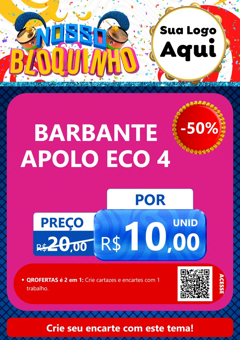 Modelo de Cartaz para Cartaz A4 Vertical com o tema Nosso Bloquinho para Armarinho e Aviamentos