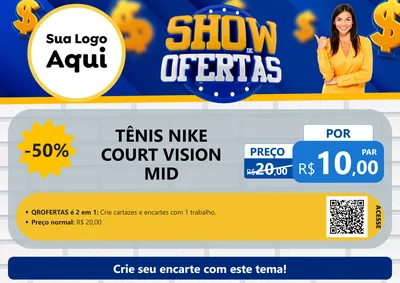 Modelo de Cartaz para Cartaz A4 Horizontal com o tema Show de Ofertas para Calçados