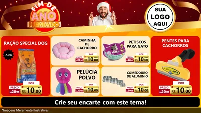 Modelo de TV para TV Horizontal com o tema Fim de Ano Premiado para Pet Shop