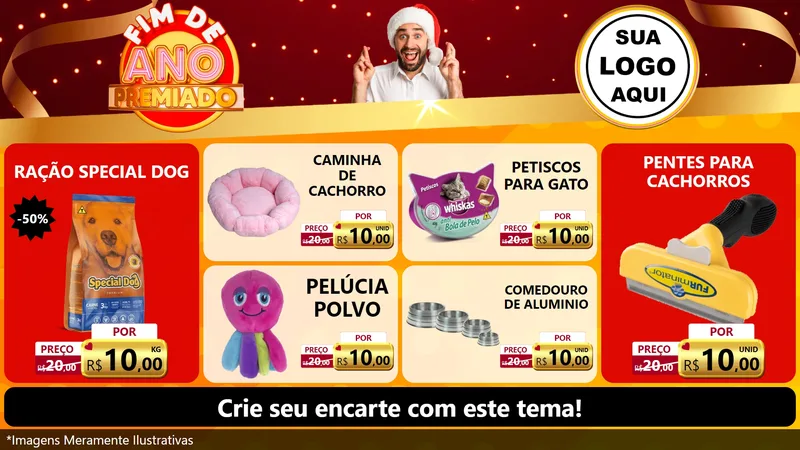 Modelo de TV para TV Horizontal com o tema Fim de Ano Premiado para Pet Shop