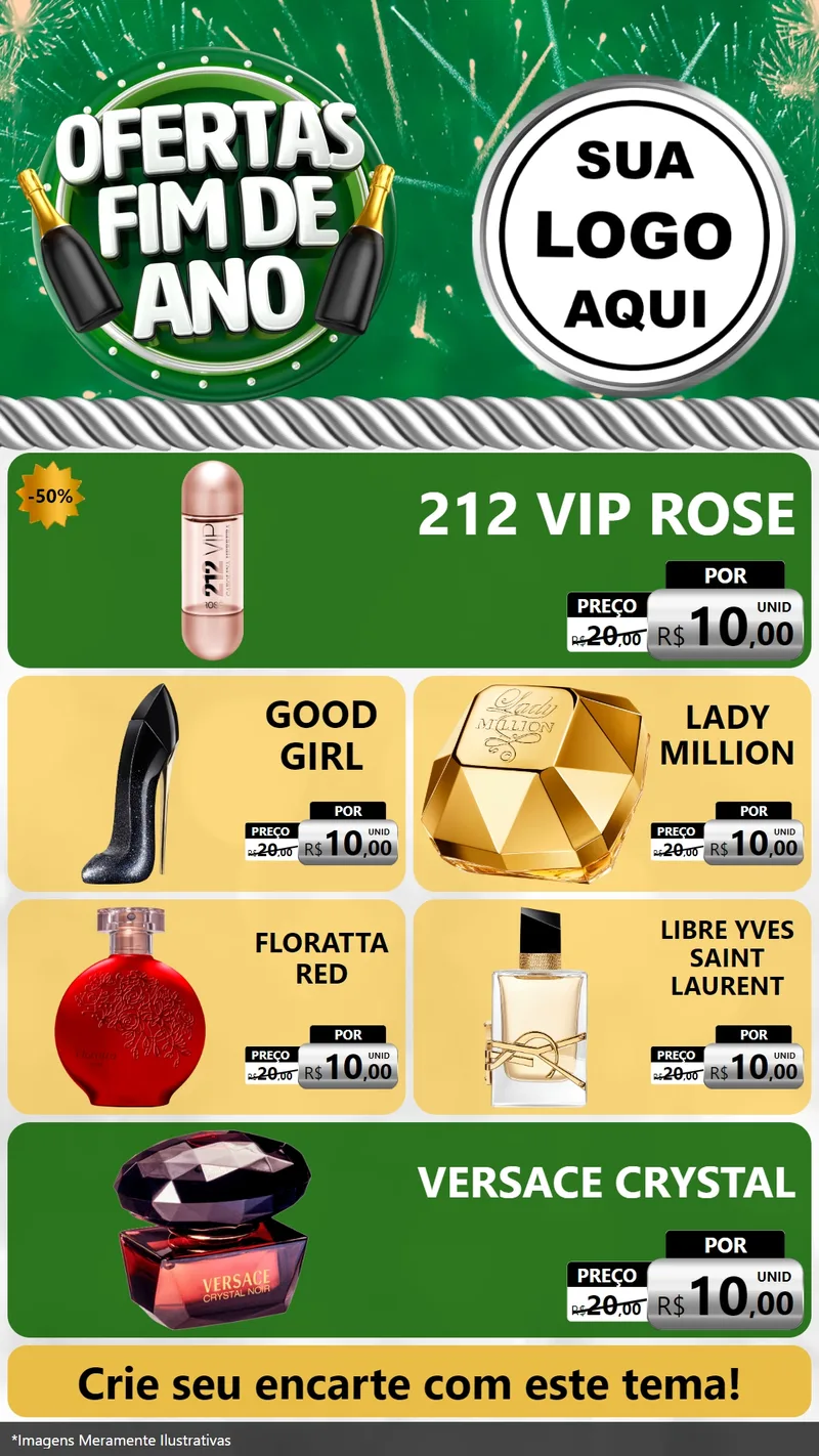 Modelo de TV para TV Vertical com o tema Ofertas Fim de Ano para Perfumes