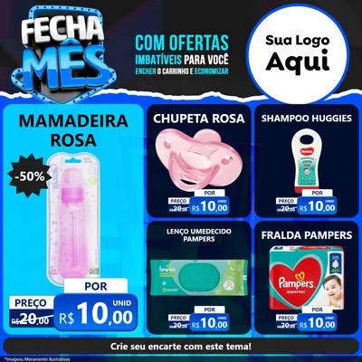 Modelo de Rede Social para Feed Facebook com o tema Fecha Mês para Bebês