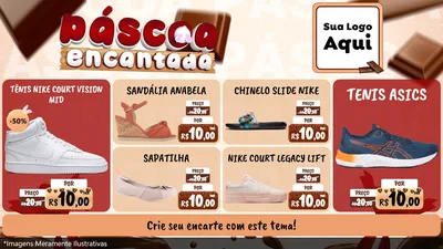 Modelo de TV para TV Horizontal com o tema Páscoa Encantada para Calçados