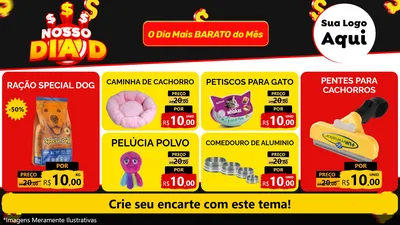 Modelo de TV para TV Horizontal com o tema Nosso Dia D para Pet Shop