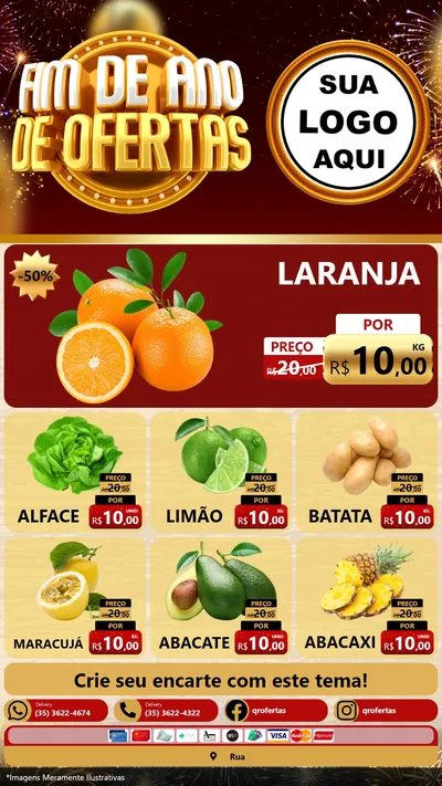 Modelo de Rede Social para Stories com o tema Fim de Ano de Ofertas para Hortifrúti