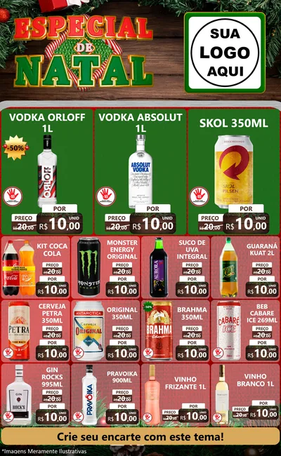 Modelo de Encarte para Encarte Grande com o tema Especial de Natal para Distribuidora de bebidas