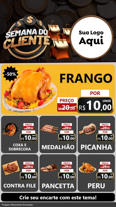 Modelo de Rede Social para Stories com o tema Semana do Cliente para Assados