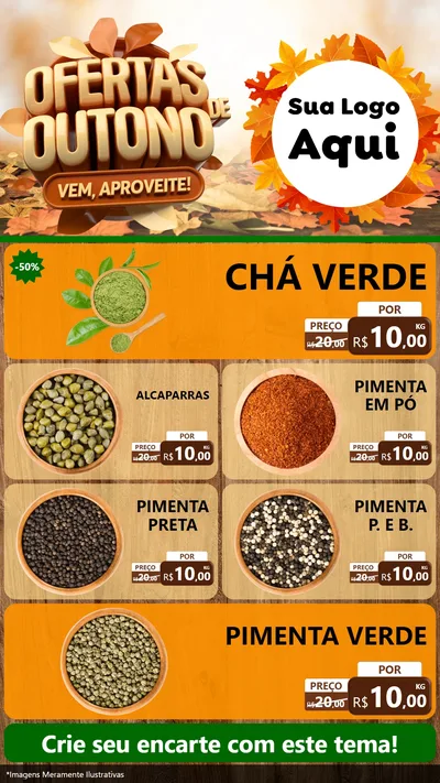 Modelo de TV para TV Vertical com o tema Ofertas de Outono - Vem, Aproveite! para Produtos Naturais