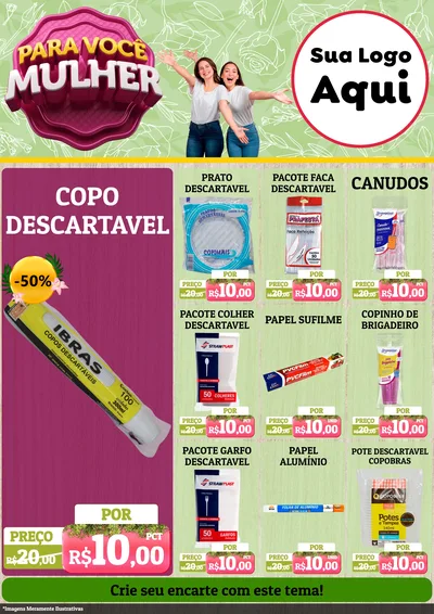 Modelo de Encarte para Encarte A4 Vertical com o tema Para Você Mulher para Embalagens