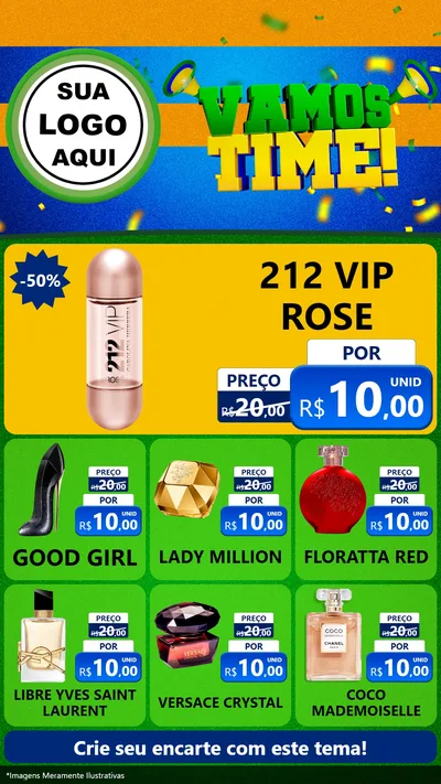 Modelo de Rede Social para Stories com o tema Vamos Time! para Perfumes