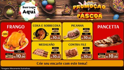 Modelo de TV para TV Horizontal com o tema Promoção Páscoa para Assados