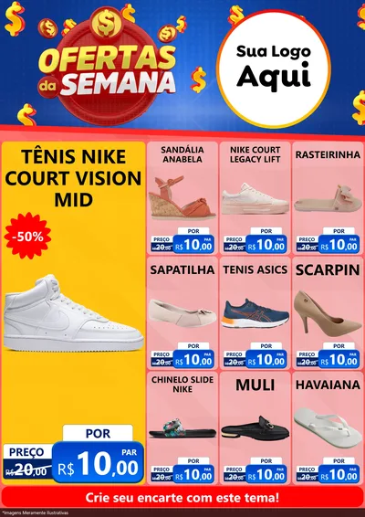 Modelo de Encarte para Encarte A4 Vertical com o tema Ofertas Da Semana para Calçados