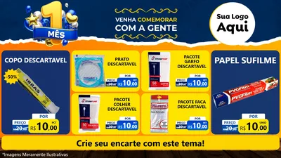 Modelo de TV para TV Horizontal com o tema Um Mês de Aniversário para Embalagens