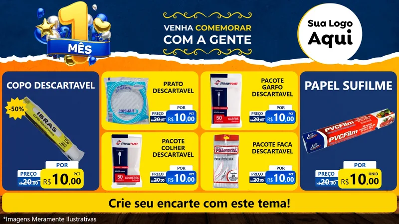 Modelo de TV para TV Horizontal com o tema Um Mês de Aniversário para Embalagens