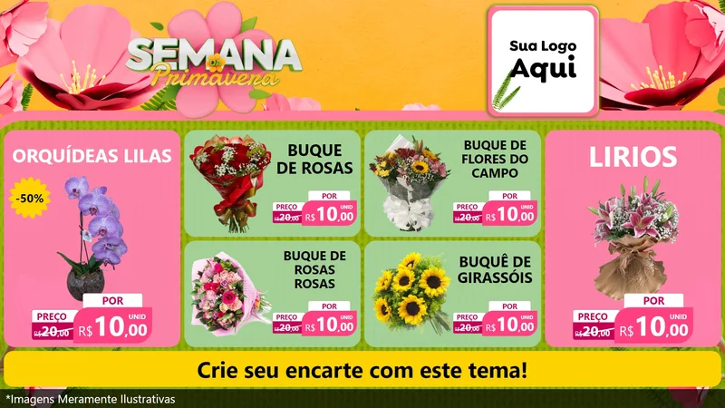 Modelo de TV para TV Horizontal com o tema Semana da Primavera para Floricultura e jardim