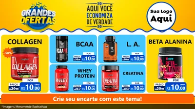 Modelo de TV para TV Horizontal com o tema Grandes Ofertas para Suplementos alimentares