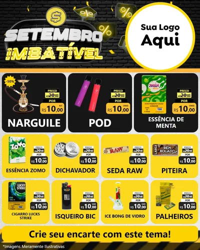 Modelo de Rede Social para Feed Instagram com o tema Setembro Imbatível para Tabacaria
