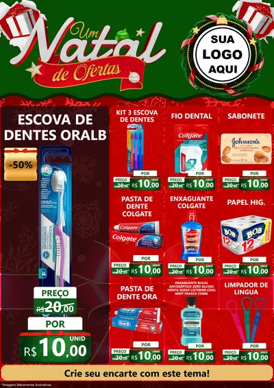 Modelo de Encarte para Encarte A4 Vertical com o tema Um Natal de Ofertas para Higiene Pessoal