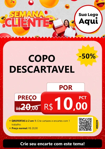 Modelo de Cartaz para Cartaz A4 Vertical com o tema Semana do Cliente para Embalagens