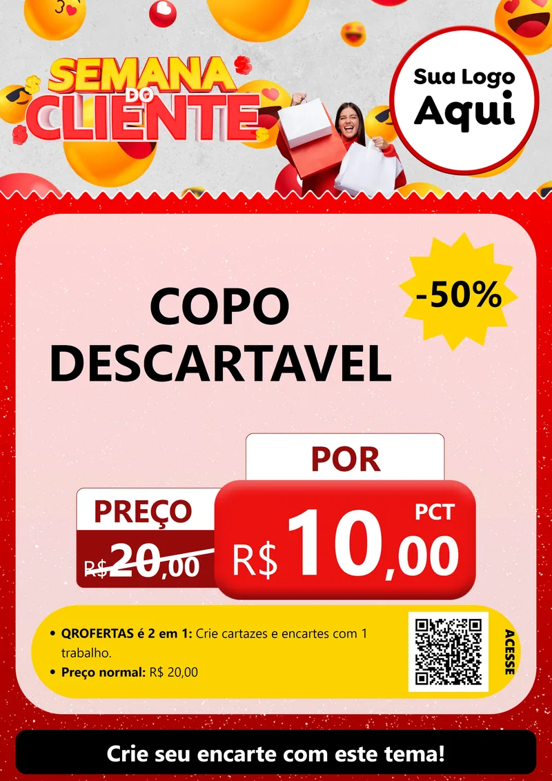 Modelo de Cartaz para Cartaz A4 Vertical com o tema Semana do Cliente para Embalagens