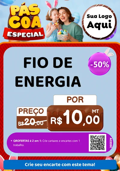 Modelo de Cartaz para Cartaz A4 Vertical com o tema Páscoa Especial para Materiais Elétricos