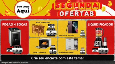 Modelo de TV para TV Horizontal com o tema Segunda de Ofertas para Móveis e Eletro