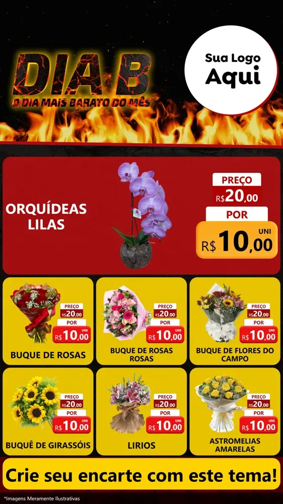 Modelo de Rede Social para Stories com o tema Dia B para Floricultura e jardim