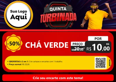 Modelo de Cartaz para Cartaz A4 Horizontal com o tema Quinta Turbinada para Produtos Naturais
