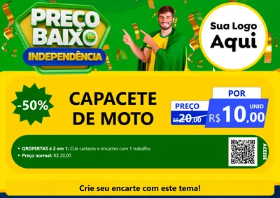 Modelo de Cartaz para Cartaz A4 Horizontal com o tema Preço Baixo de Independência para Moto peças