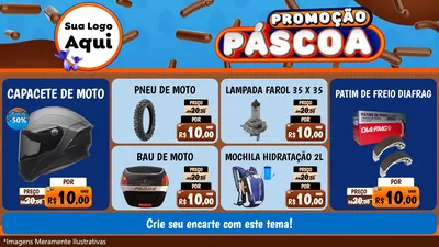 Modelo de TV para TV Horizontal com o tema Promoção Páscoa para Moto peças