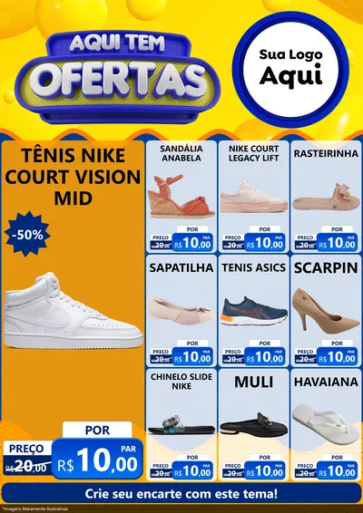 Modelo de Encarte para Encarte A4 Vertical com o tema Aqui Tem Ofertas para Calçados