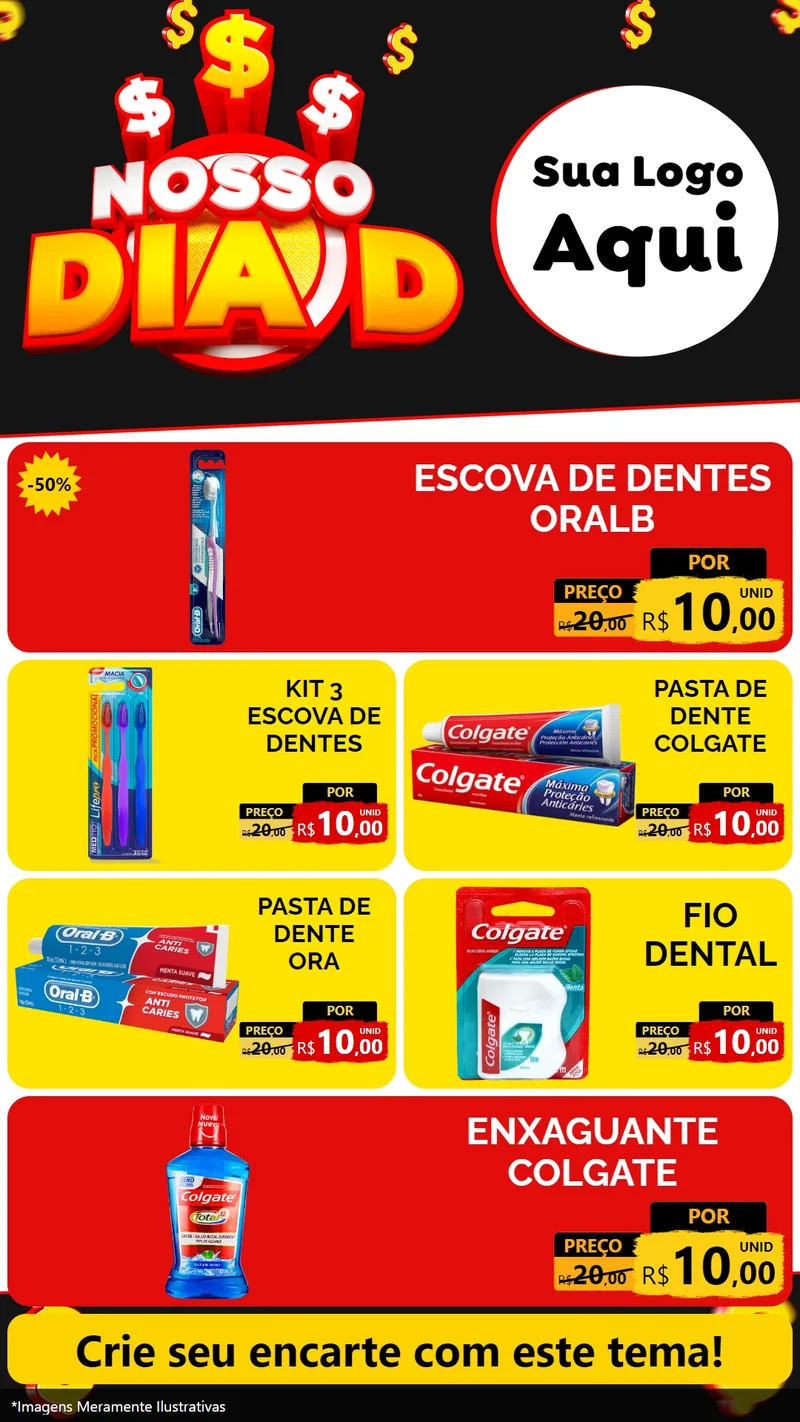 Modelo de TV para TV Vertical com o tema Nosso Dia D para Higiene Pessoal