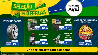 Modelo de TV para TV Horizontal com o tema Seleção de Ofertas - Copa para Auto peças