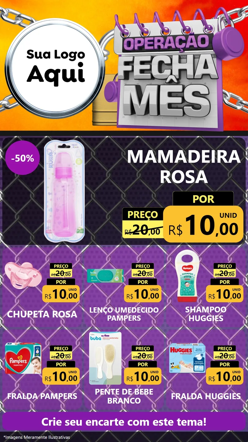 Modelo de Rede Social para Stories com o tema Operação Fecha Mês para Bebês