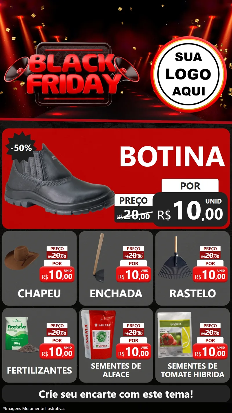 Modelo de Rede Social para Stories com o tema Black Friday para Agropecuária