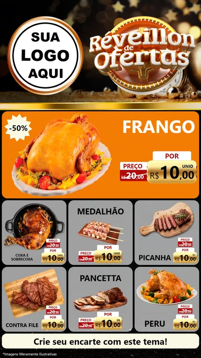 Modelo de Rede Social para Stories com o tema Réveillon de Ofertas para Assados