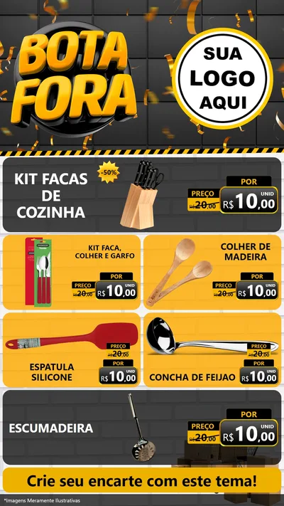 Modelo de TV para TV Vertical com o tema Bota Fora para Utilidades Domésticas