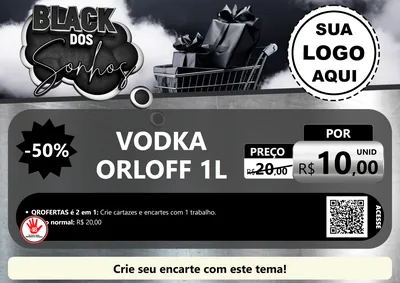 Modelo de Cartaz para Cartaz A4 Horizontal com o tema Black dos Sonhos para Distribuidora de bebidas
