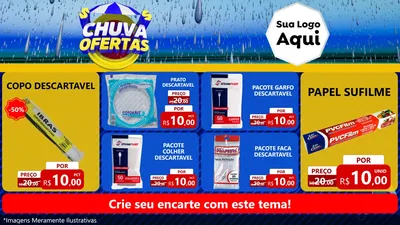 Modelo de TV para TV Horizontal com o tema Chuva de Ofertas para Embalagens