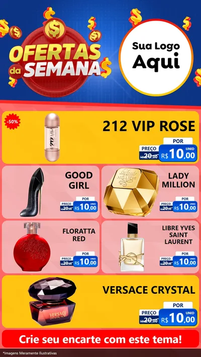 Modelo de TV para TV Vertical com o tema Ofertas Da Semana para Perfumes