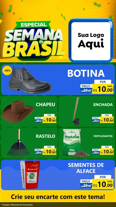 Modelo de TV para TV Vertical com o tema Especial Semana do Brasil para Agropecuária
