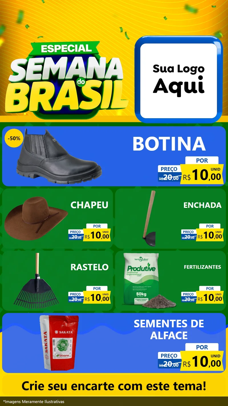 Modelo de TV para TV Vertical com o tema Especial Semana do Brasil para Agropecuária