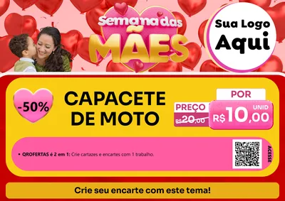 Modelo de Cartaz para Cartaz A4 Horizontal com o tema Semana Das Mães para Moto peças