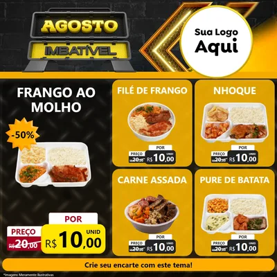Modelo de Rede Social para Feed Facebook com o tema Agosto Imbatível para Restaurante