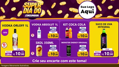 Modelo de TV para TV Horizontal com o tema Super Dia do Consumidor para Distribuidora de bebidas
