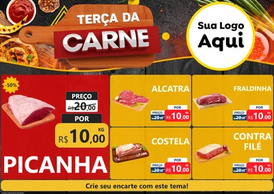 Modelo de Encarte para Encarte A4 Horizontal com o tema Terça da Carne para Açougue