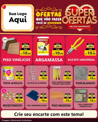 Modelo de Rede Social para Feed Instagram com o tema Dia dos Namorados para Material para Construção