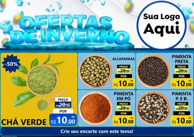 Modelo de Encarte para Encarte A4 Horizontal com o tema Ofertas de Inverno para Produtos Naturais