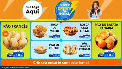 Modelo de TV para TV Horizontal com o tema Super Oferta da Hora para Padaria