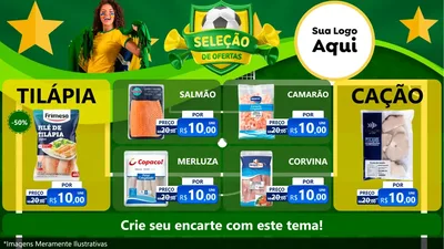 Modelo de TV para TV Horizontal com o tema Seleção de Ofertas - Copa para Peixaria